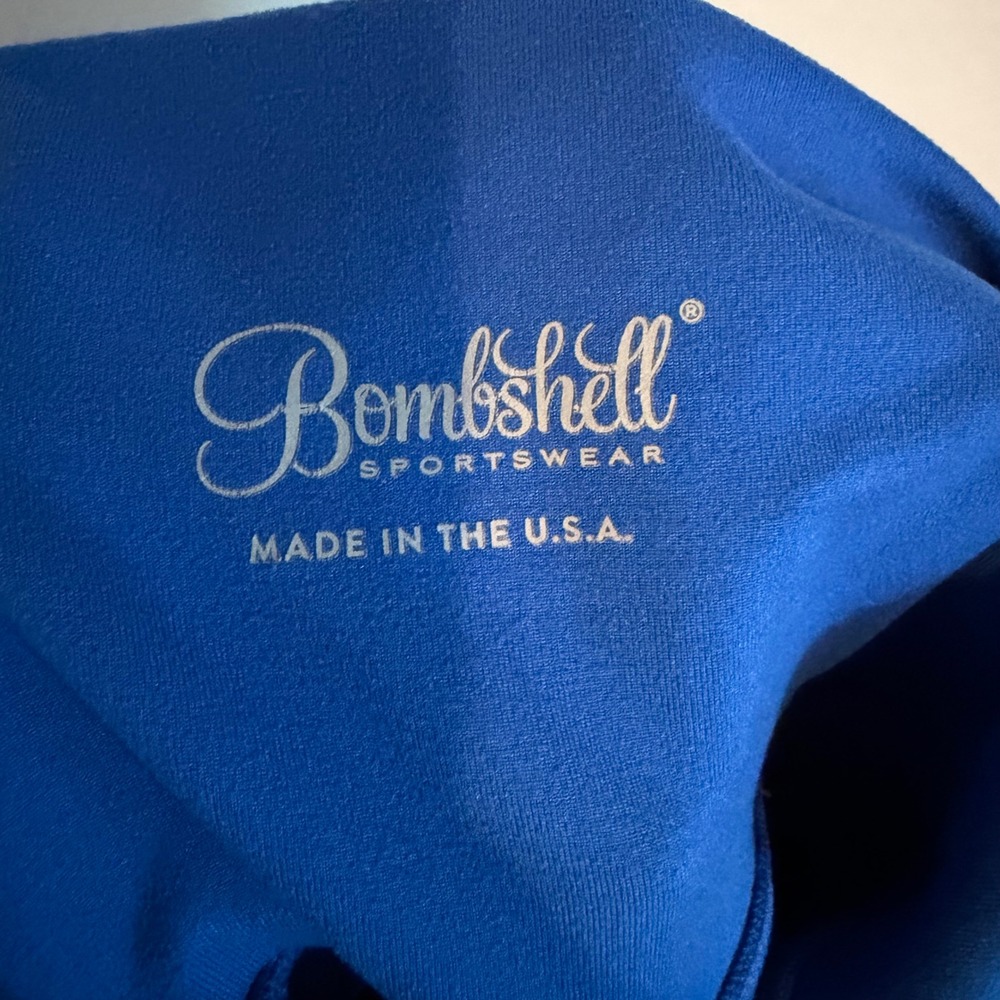 Bombshell Sportswear thigh-high sock leggings royal blue S active athletic - Picture 5 of 5